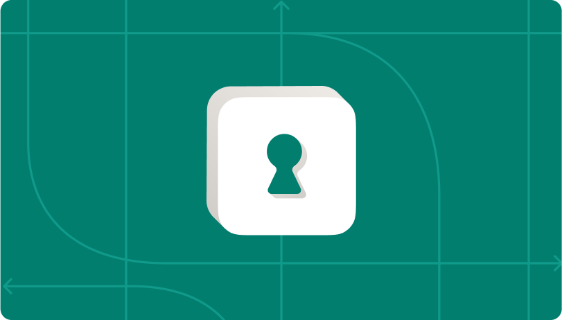 Lock illustration on green background