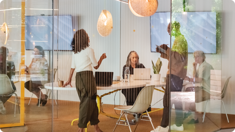 People talking in a conference room
